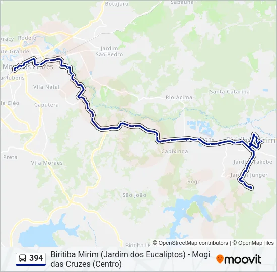 394 Bus Line Map