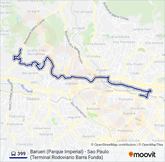 399 Bus Line Map
