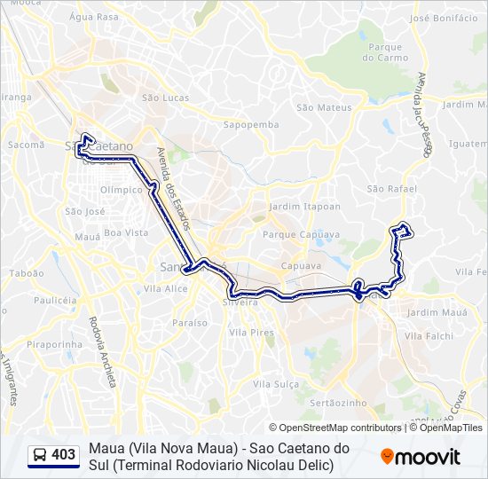 Mapa da linha 403 de ônibus