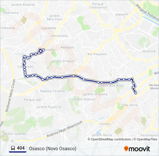 404 Bus Line Map
