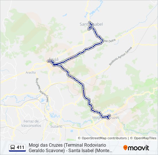 Mapa de 411 de autobús