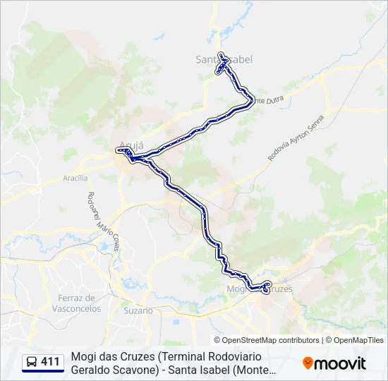 411 Bus Line Map