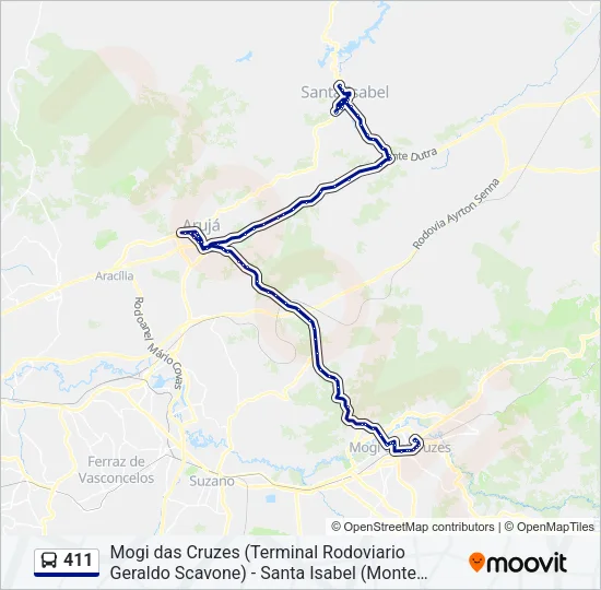 411 Bus Line Map