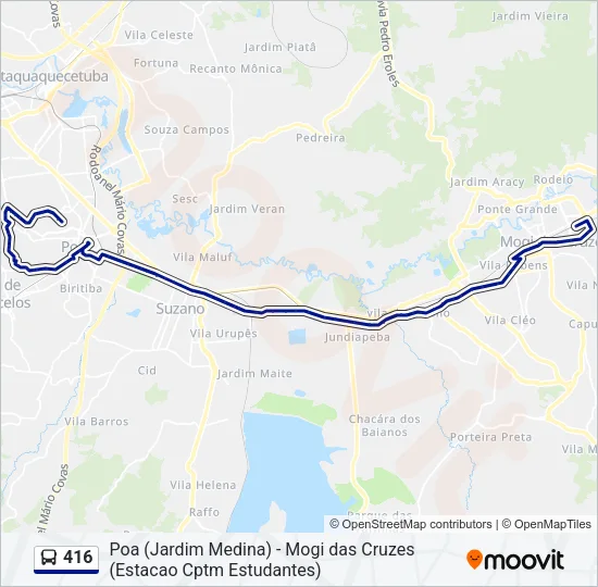 416 Bus Line Map