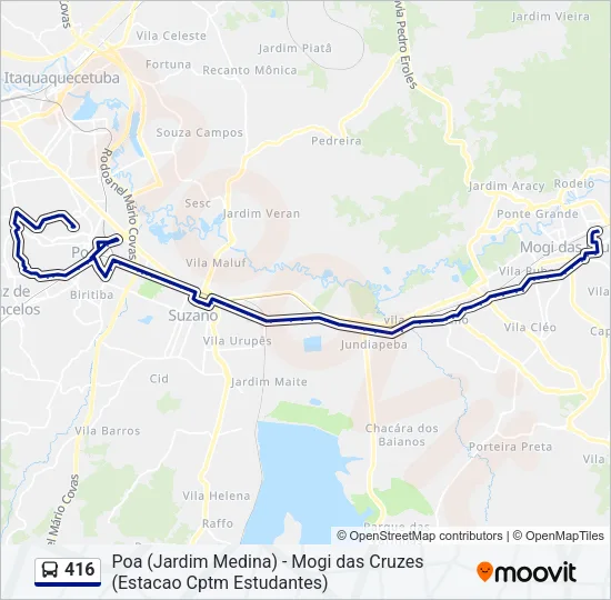 416 Bus Line Map