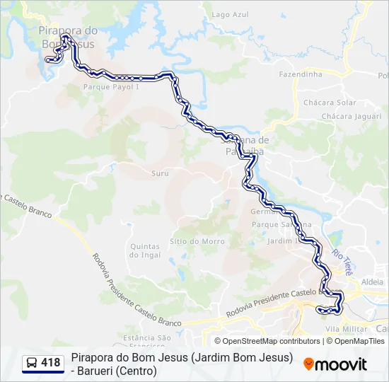 418 Bus Line Map