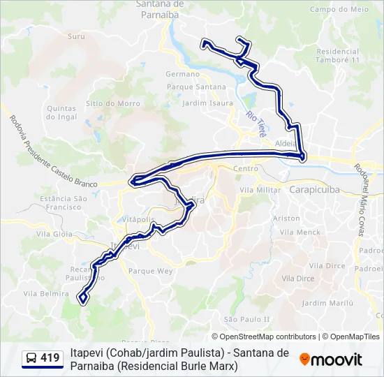 419 Bus Line Map