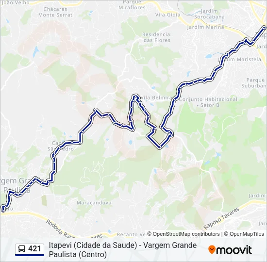 421 Bus Line Map