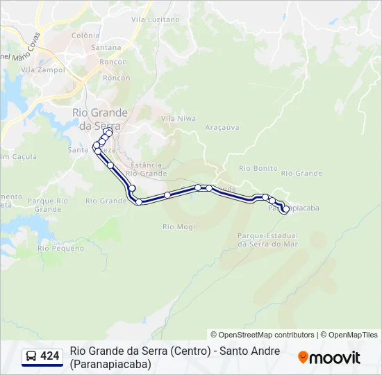 424 Bus Line Map