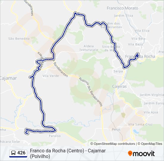 Mapa da linha 426 de ônibus