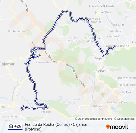 Mapa da linha 426 de ônibus