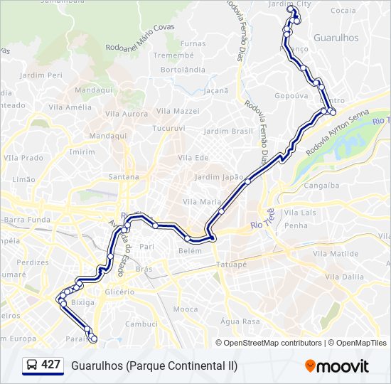 427 bus Line Map