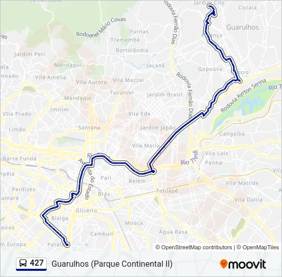 427 Bus Line Map