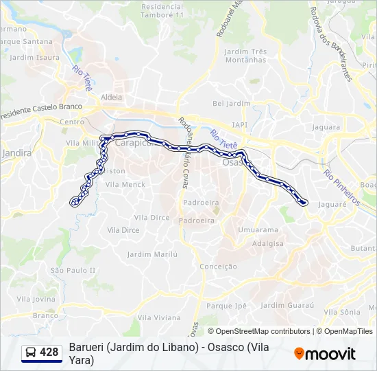428 Bus Line Map