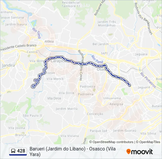 428 Bus Line Map