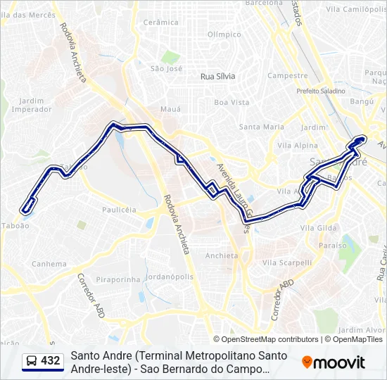 432 Bus Line Map