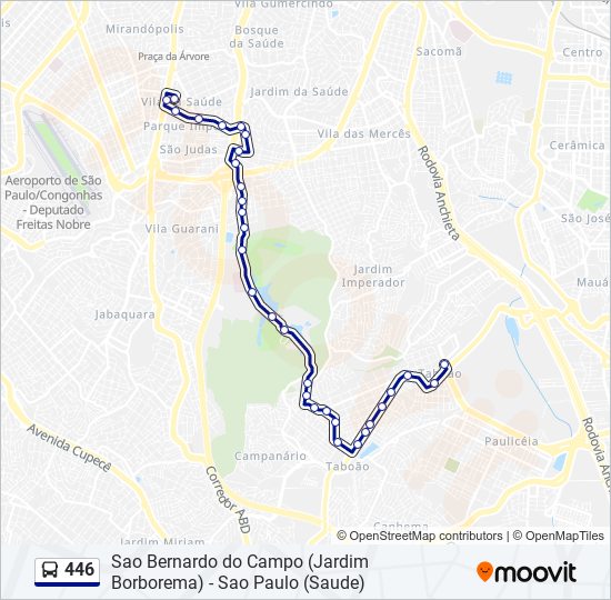 446 bus Line Map