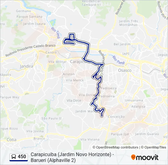 450 Bus Line Map
