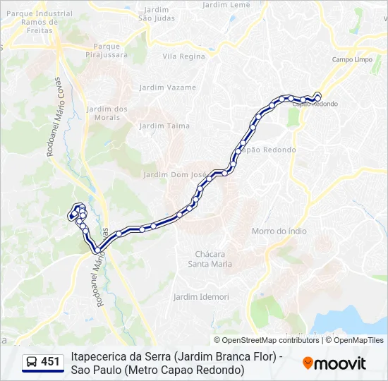 451 Bus Line Map