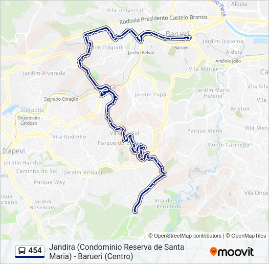 454 Bus Line Map