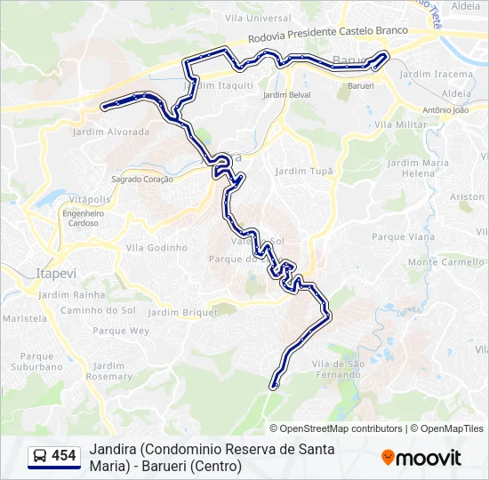 454 Bus Line Map