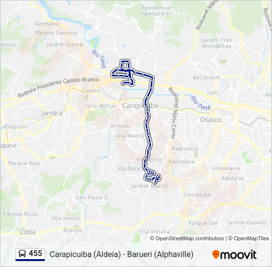 455 Bus Line Map