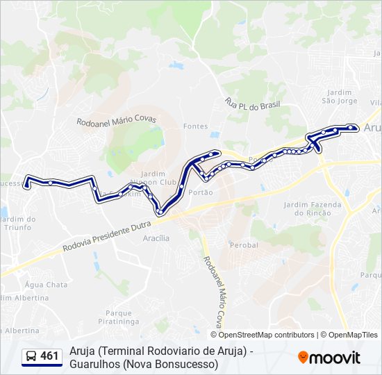 461 bus Line Map