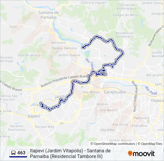 463 Bus Line Map