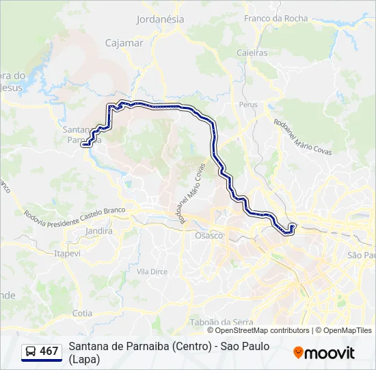 467 Bus Line Map