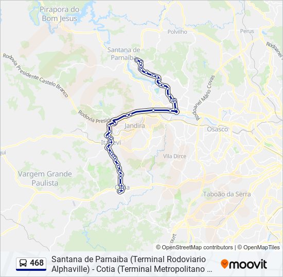 468 bus Line Map