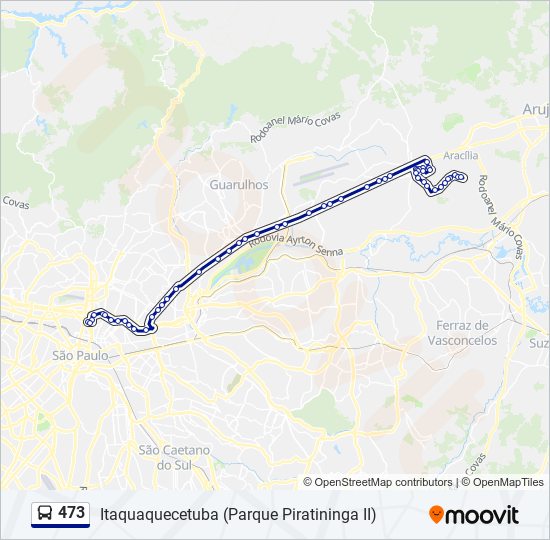 Mapa da linha 473 de ônibus