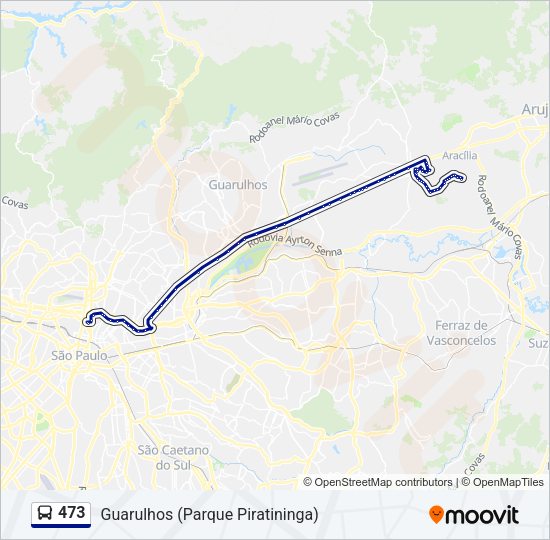 Mapa da linha 473 de ônibus