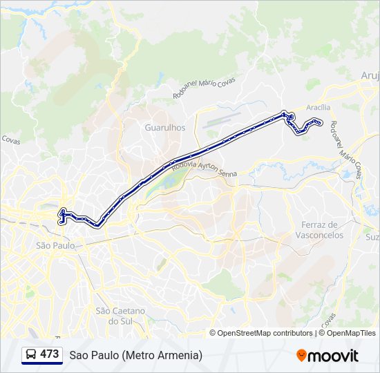 Mapa da linha 473 de ônibus