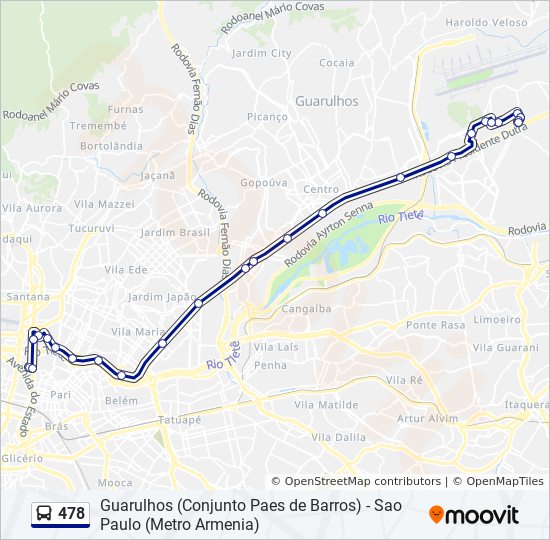 478 bus Line Map