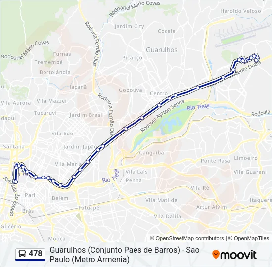 478 Bus Line Map