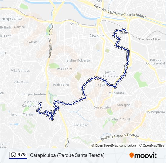 Mapa de 479 de autobús