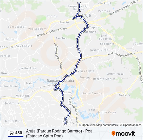 Mapa de 480 de autobús