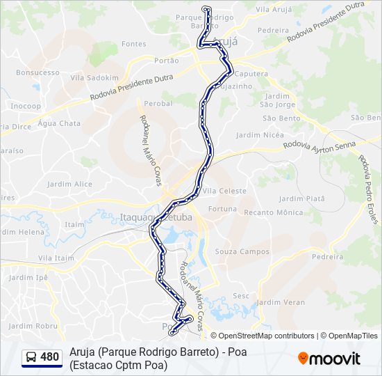 Mapa de 480 de autobús