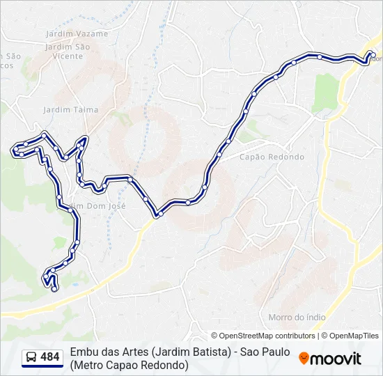 484 Bus Line Map