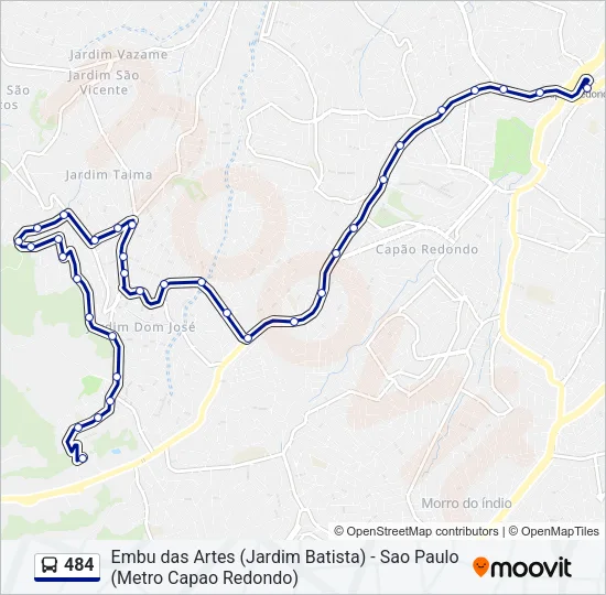 484 Bus Line Map