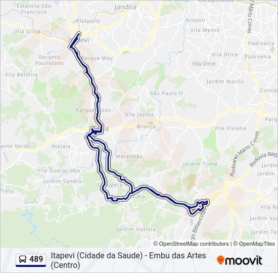 Mapa da linha 489 de ônibus