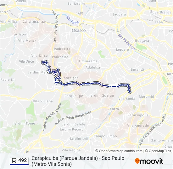 492 Bus Line Map