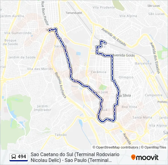 494 Bus Line Map