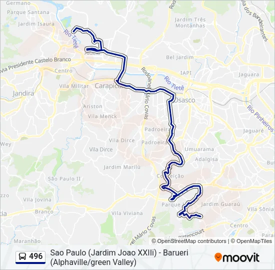 496 Bus Line Map