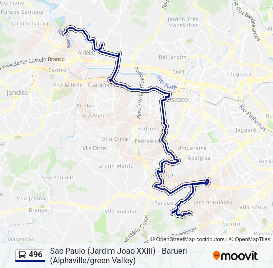 496 Bus Line Map