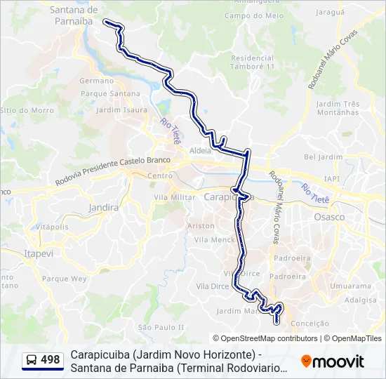 498 Bus Line Map
