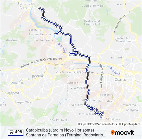 498 Bus Line Map