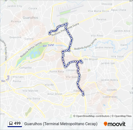 499 Bus Line Map