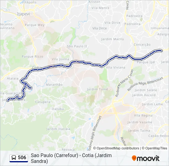 506 Bus Line Map