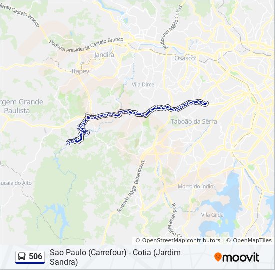 Mapa de 506 de autobús